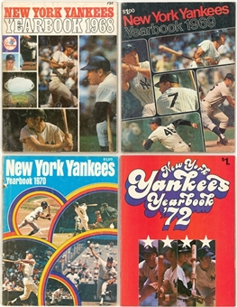 Lot of (9) New York Yankees Yearbooks, Scorecard & Program 